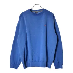 80年代 USA製 Polo by Ralph Lauren ポロ ラルフローレン ワンポイントロゴ スウェット ブルー(メンズ L)中古 古着 V9157