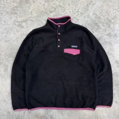 10s patagonia Synchilla（シンチラ） スナップ-T ブラック/ピンク