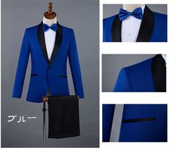 ★XL ブルー メンズ スーツ 結婚式 パーティ 司会者 演奏会 発表会 花婿 成人式 各種 パーティー 男性用 舞台ステージ衣装 演劇 オペラ 声楽 ステージ衣装 d9067c0