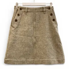 MHL.  エムエイチエル ウールスカート カーキベージュMIX サイズ 2 ウール100% ミニスカート 台形スカート マーガレットハウエル レディース 冬 ゴーゴー古着マルイ草加店2818