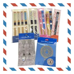 ディズニー お箸＆カトラリーセット＆ラテアートシート②【7点セット】ミッキー＆ミニー＆和柄＆梅柄＆美女と野獣＆チップとデール 東京ディズニーリゾート TDR