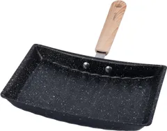 卵焼き 麦飯石 フライパン ガス火対応 卵焼き器 お弁当用卵焼き器 マーブルコート 玉子焼 くっつくことがなく キッチン用品 食器 日用品 調理器具 手入れ簡単 passo-f003-bk