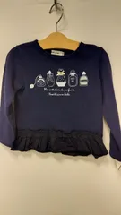 M2   BeBe  べべ　子供服　女児トレーナー　裾フリル　裏起毛　綿100%