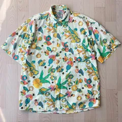 Mario Santini コーラルフィッシュ 魚柄 半袖 シャツ 総柄 派手 レトロ デザインシャツ