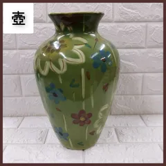 壺　花瓶　緑　骨董