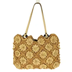 ジャマンピュエッシュ Jamin Puech ラフィア素材 フラワーハンドバッグ レディース 表記無 