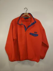 90s patagonia パタゴニア Synchilla（シンチラ） スナップ-T オレンジ/ブルー USA