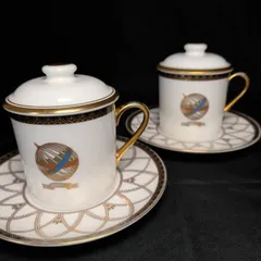 三郷陶器　カップ＆ソーサ―　金彩✖白　2客