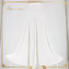 社交ダンス 衣装 スタンダード スカート レッスンウェア レディース オールシーズン 白 無地 シンプル ホワイト系 練習着 フォーマル 清楚 高級感 流行り 90cm 丈 脚長 効果 フィット感 ウエスト伸縮性 エレガント 日本製 ポリエステル素材