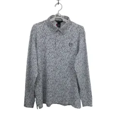 【美品】ZOY(ゾーイ) 長袖ポロシャツ 白花柄 メンズ 3 ゴルフウェア 2512-0056 中古