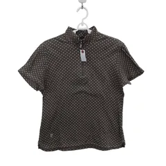 ASHWORTH(アシュワース) 半袖ハーフジップシャツ ブラウン白ドット柄 レディース OT ゴルフウェア 2512-0071 中古