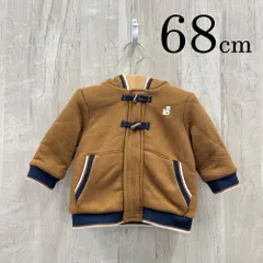 10835-3 OBAiBi オバイビ BABY ベビー パーカー 60 6M 68cm ブラウン フード フルジップ 肘あて トングボタン ニット 長袖 9ヶ月 OBAÏBI