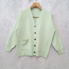 GLOBAL WORK グローバルワーク リッチライト ニット カーディガン Vネック オーバーサイズ ゆったり ライトグリーン Mサイズ ◎_〇□。