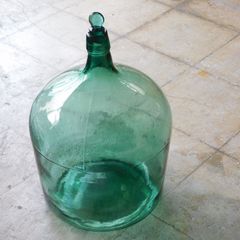 古いガラス瓶　デミジョンボトル　蓋付き　花瓶　花器　古道具 ふるいサクサンビン・デミジョンボトル 蓋付 HK-a-05749 / ガラス瓶