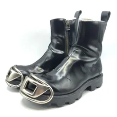 【中古】DIESEL 24SS D-HAMMER アンクルブーツ ZIP 27cm ブラック Y03254 P5268 T8013 ディーゼル[17]