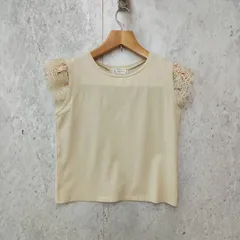 ROPE' PICNIC ロペピクニック 袖レースカット トップス Tシャツ カットソー オフィスカジュアル ベージュ 38サイズ ◎_□〇