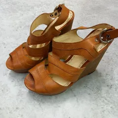 COACH コーチ サンダル ウエッジソールサンダル オープントゥ ストラップ 23センチ程度 ブラウン □〇☆