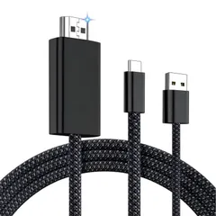 【在庫処分】USB Type C HDMI 変換ケーブル 充電しながら投影可能 4K@60Hz 1.8M 4K映像出力 Thunderbolt 3/4 AV 大画面視聴 設定不要 差し込むだけ ミラーリング iphone17/16/15シリーズ/MacBook