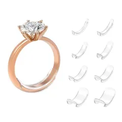 【在庫セール】指輪 サイズ調節 8個入りセット ジャスター リングアジャスター リングテープアジャスター 透明 指輪置き 脱落防止 滑り止め 調整ツール