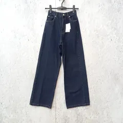 moment+ モーメントプラス デニム＆ツイルハイウェストストレートパンツ  ストレートデニムパンツ ジーンズ インディゴ Mサイズ ◎、〇◇