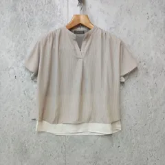 A DAY IN THE LIFE UNITED ARROWS アデイインザライフ ユナイテッドアローズ レイヤード ブラウス Vネック シャツ グレージュ ◎_□〇☆