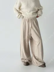 (当日) 5758 ワイドニットパンツ - アイボリー オートミール