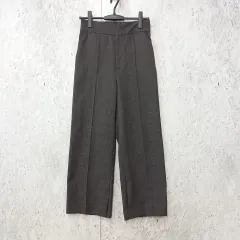 ROPE PICNIC ロペピクニック ワイドパンツ センタークリース サイドベンツ オフィスカジュアル エレガント チャコールグレー サイズ36 〇◇
