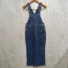 COLZA コルザ オーバーオール デニム シンプル ゆったり 無地 ネイビー Mサイズ 〇□