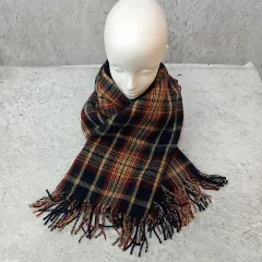 マフラー ストール ひざ掛け 大判 大きめ チェック柄 フリンジ レッド ネイビー ベージュ ◇〇