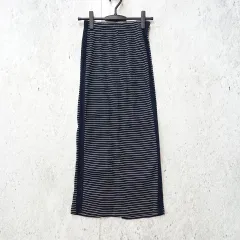 MOUSSY マウジー タイトスカート ロングスカート スリット リブ ボーダー ネイビー Fサイズ 〇◇