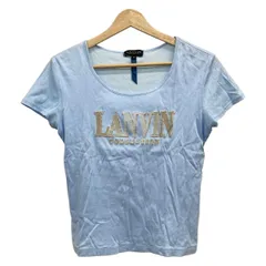LANVIN COLLECTION(ランバンコレクション) 半袖Tシャツ サイズ38 M レディース美品  ライトブルー×ゴールド×白