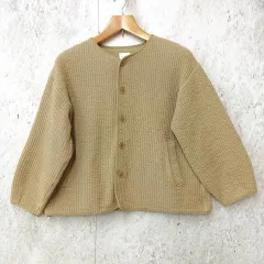 URBAN RESEARCH DOORS アーバンリサーチドアーズ キルティング ノーカラー ジャケット ショート丈 ナチュラル ブラウン サイズOne ◇〇☆