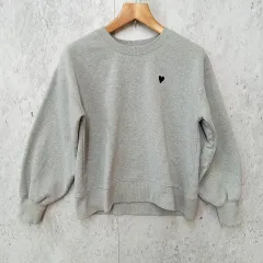 GeeRA ジーラ トレーナー スウェット ハート 刺しゅう 裏起毛 ゆったり グレー Mサイズ ◇〇