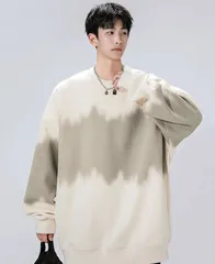 注目の丸首スウェットシャツ 男性用 春秋季 2025新作 トレンドブランド 万能搭載 長袖Tシャツ プルオーバー 男性用上衣