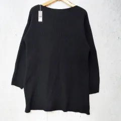 GeeRA ジーラ ニット ニットワンピース シンプル ボートネック ミニ丈 ブラック Lサイズ 〇◇