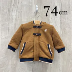 ap10836 OBAiBi オバイビ BABY ベビー パーカー 70 12M 74cm ブラウン フード フルジップ 肘あて トングボタン ニット 長袖 12ヶ月 OBAÏBI