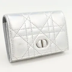 DIOR ディオール グリシンウォレット ディオール カロ S5132UWHC 二つ折り財布 カーフ【中古】 レディース