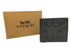 【新品未使用】COACH コーチ メンズ 二つ折り財布 コイン ウォレット シグネチャー レザー F75363