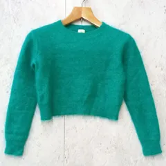 6 ロク モヘア クルーネック プルオーバー ニット セーター ショート丈 エメラルドグリーン ◇〇☆