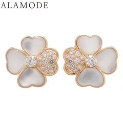 【保証書付】Van Cleef & Arpels(ヴァンクリーフ＆アーペル) コスモス イヤリング ミディアム マザーオブパール/ダイヤモンド VCARO5BZ00 ピンクゴールド K18PG 14.9g ピアス 白 40803003067【アラモード】