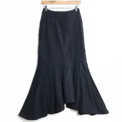 【美品】Le-Fluy レフルイ★おしゃれデザイン♪  マーメイドスカート ピンストライプ サイズⅯ 黒系 z16824