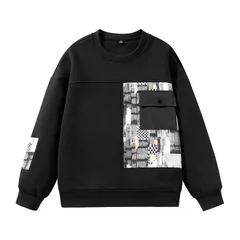 注目の丸首スウェットシャツ 男性用 春秋季 2025新作 トレンドブランド 万能搭載 長袖Tシャツ プルオーバー 男性用上衣