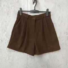 LIZARD STANDARD リザードスタンダード コーデュロイ ショートパンツ 裏起毛 台形 タック入り 韓国 ブラウン Lサイズ 〇◇