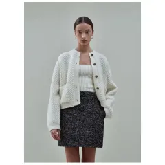 ブロッサム ウール 厚手 ウール マフラー トップス カーディガン ニットジャケット セットアップ セット SET セットアップ