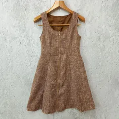 tocco closet トッコクローゼット ツイード ノースリーブワンピース ジャンパースカート ワンポイント ブラウン Mサイズ 〇◇