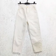 ZARA ザラ デニム パンツ ジーンズ テーパード スッキリシルエット ハイウエスト ホワイト XSサイズ ◎_〇□