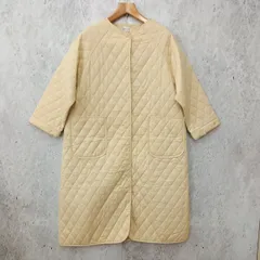 Libra Cue リブラキュー キルティング ボリューム コート ノーカラー オーバーサイズ アイボリー Fサイズ ◇〇☆