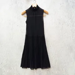 COMME CA ISM コムサイムズ ノースリーブ ワンピース ドット柄 シアー シフォン オケージョン パーティードレス ブラック Mサイズ □〇☆