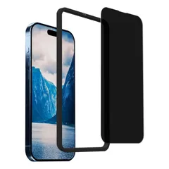 【在庫処分】覗き見防止 国産硝子素材製 iphone 15 Pro 用 のぞき見防止 ガラスフィルム 強化ガラス プライバシー フィルム 画面フィルム【1枚】ガイド枠付き