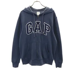 GAP ギャップ 長袖 スウェット ジップパーカー S ネイビー 裏起毛 メンズ 古着